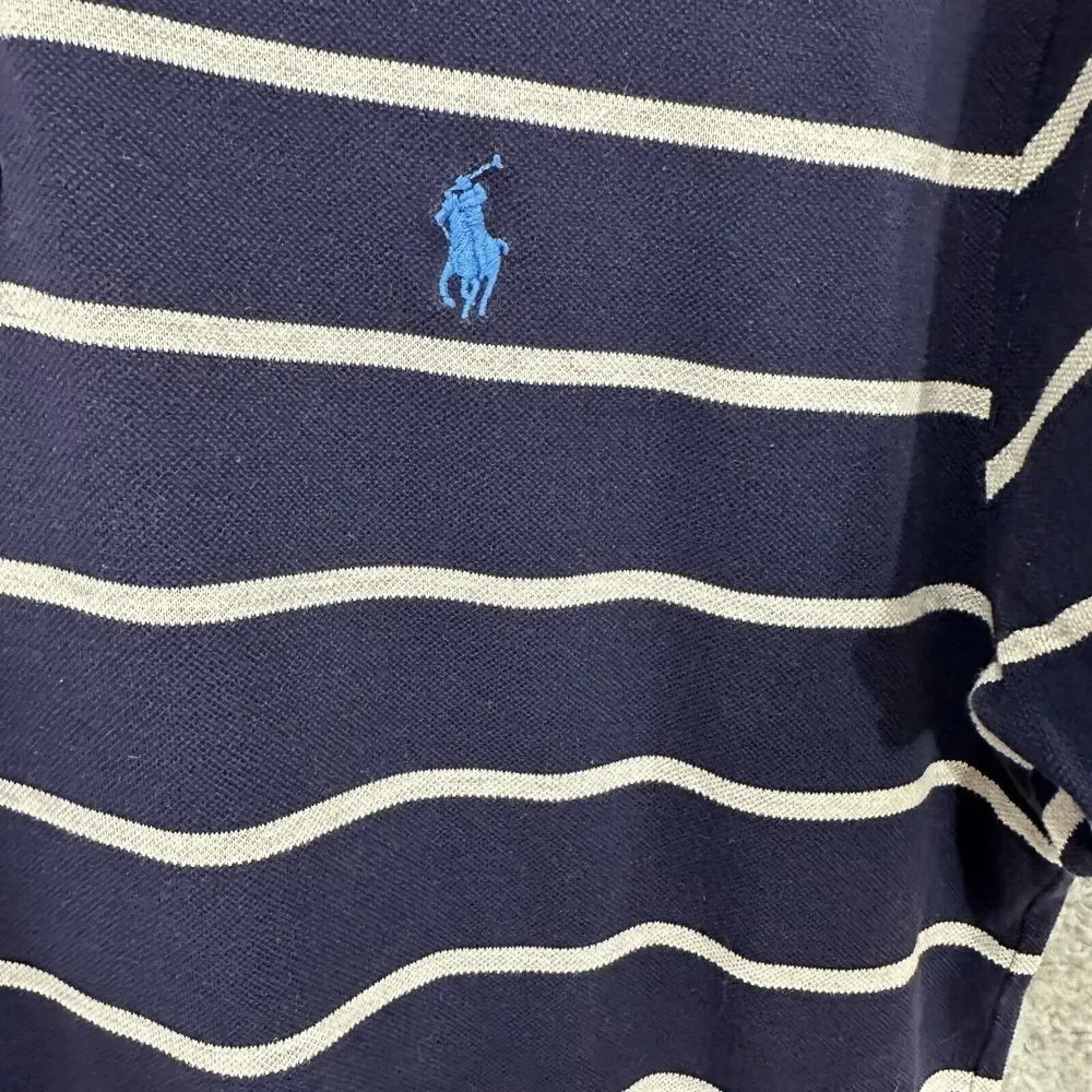 Ralph Lauren Polo Shirt Adult medium blue Pony pima cotton Preppy Casual Mens - Picture 2 of 8